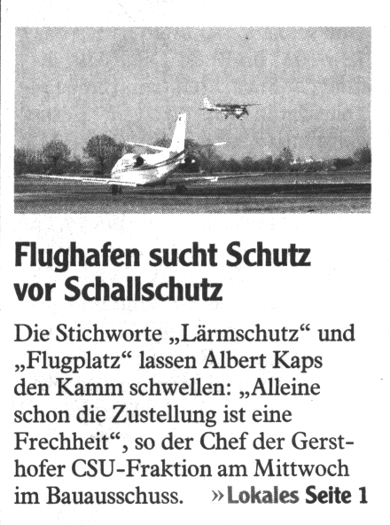 Flughafen sucht Schutz vor  Lrmschutz